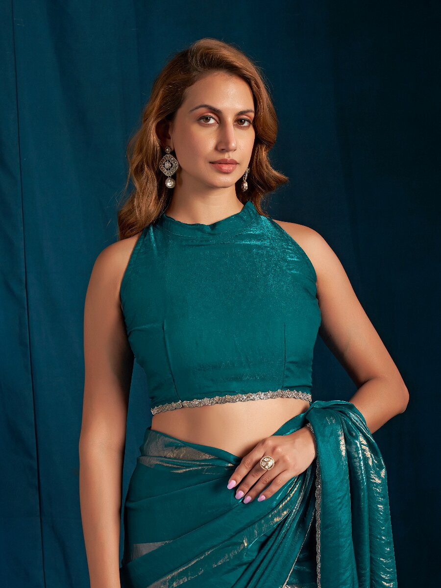Rama Satin silk Zircon Stone Wedding Reception Party Festival Casual Classic Style Sarees