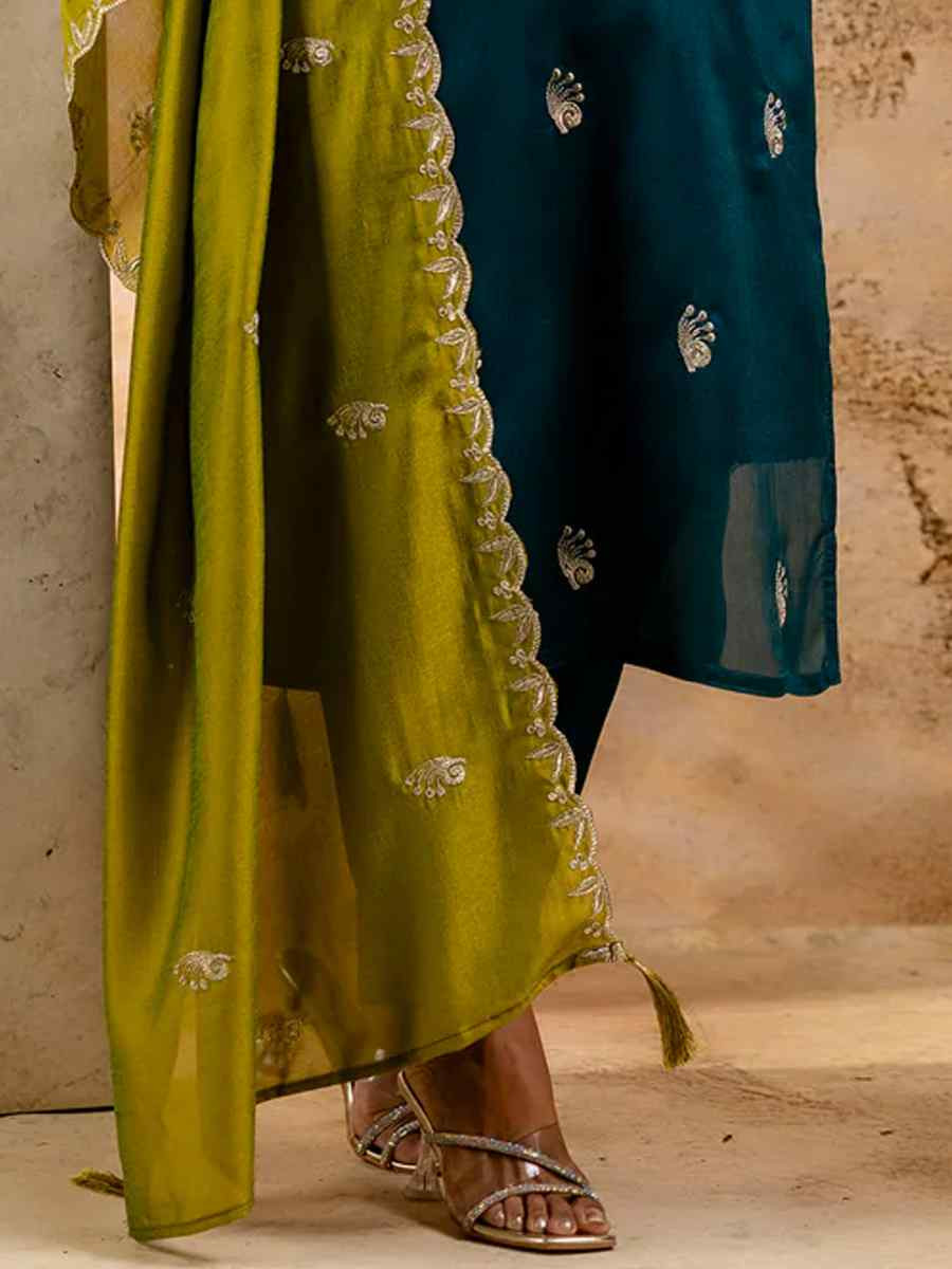 Rama Silk Blend Embroidered Festival Casual Ready Pant Salwar Kameez