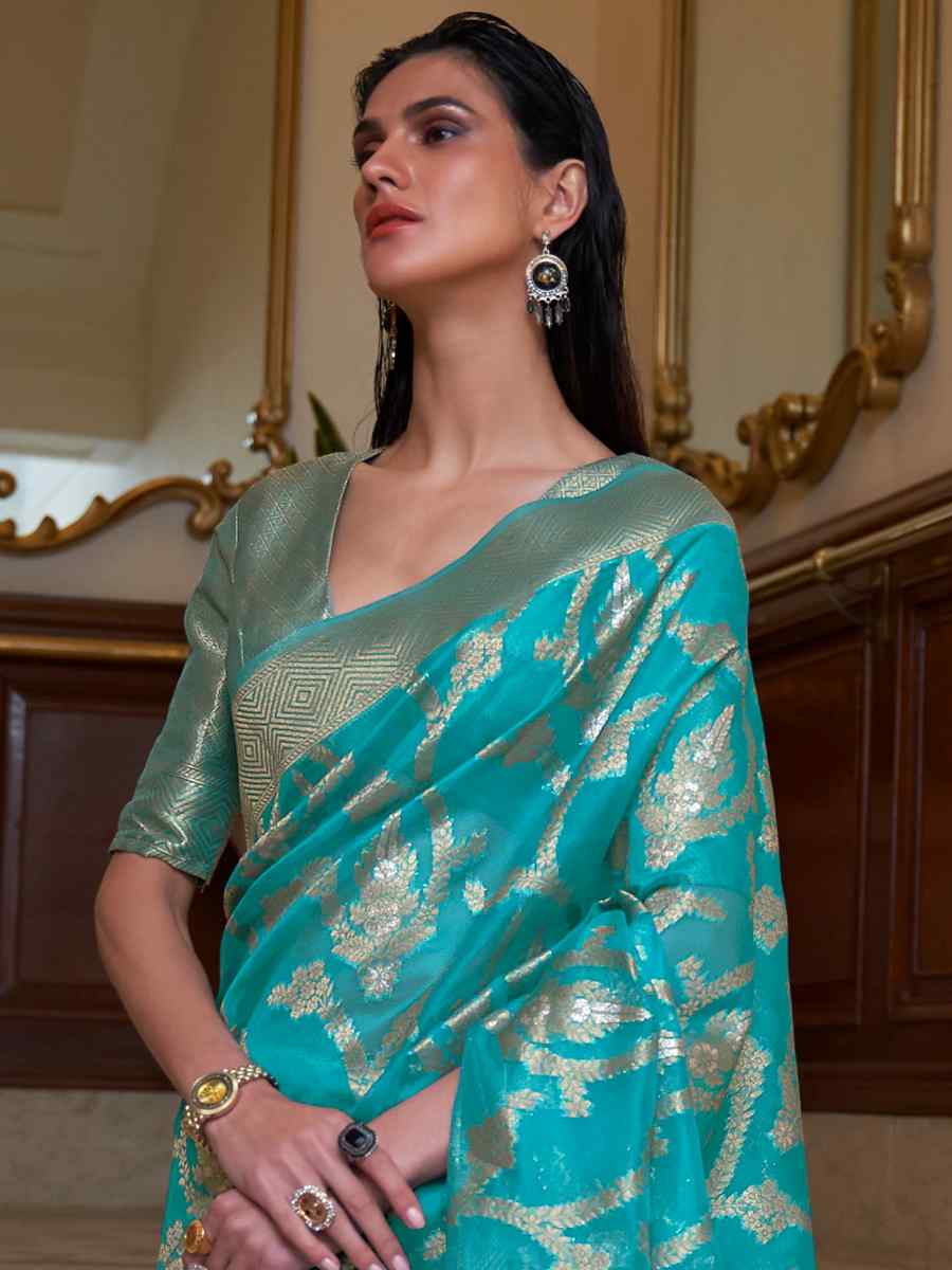 Rama Silk Handwoven Wedding Festival Heavy Border Saree