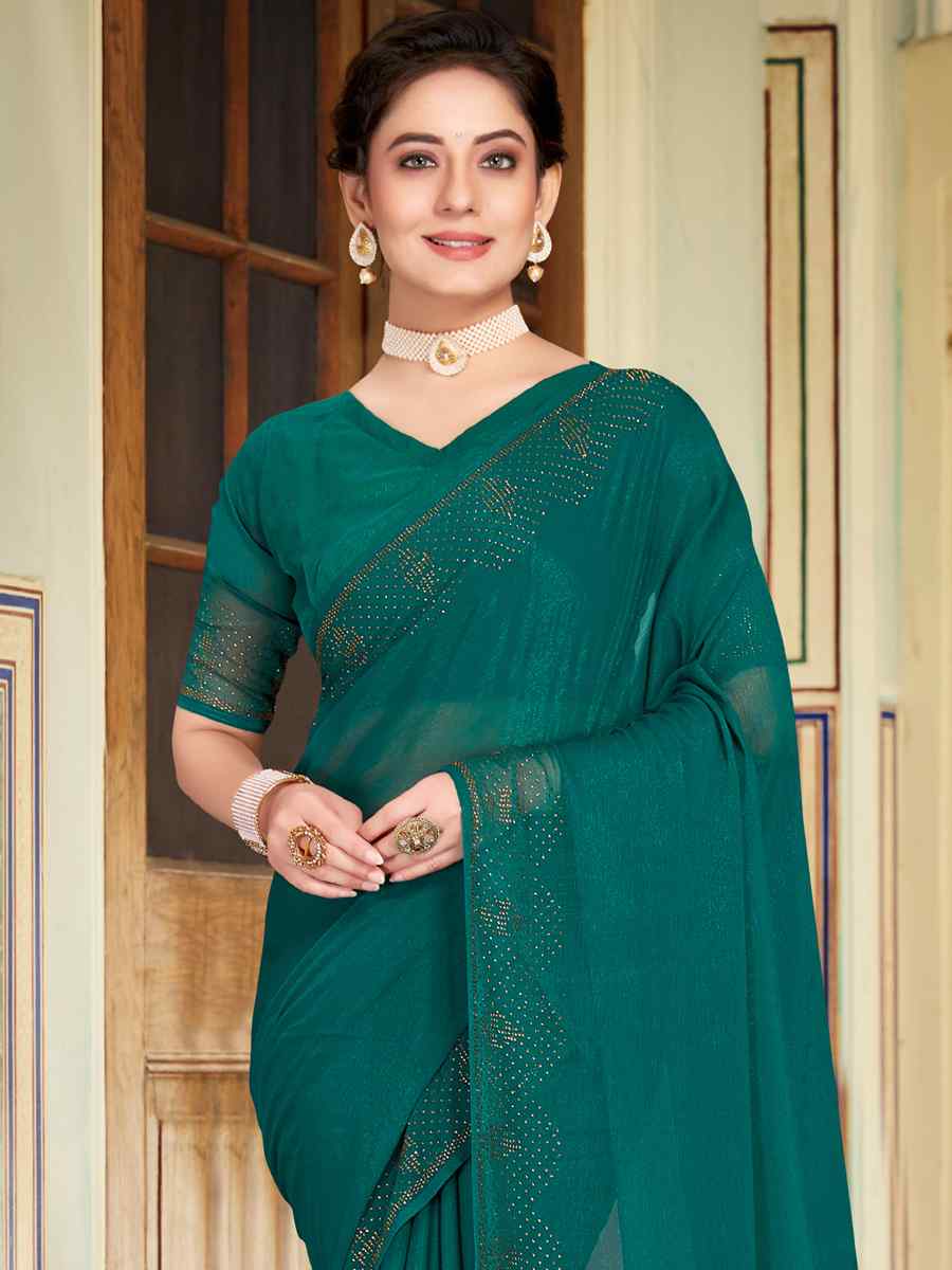 Rama Simmer Silk Handwoven Casual Festival Classic Style Saree