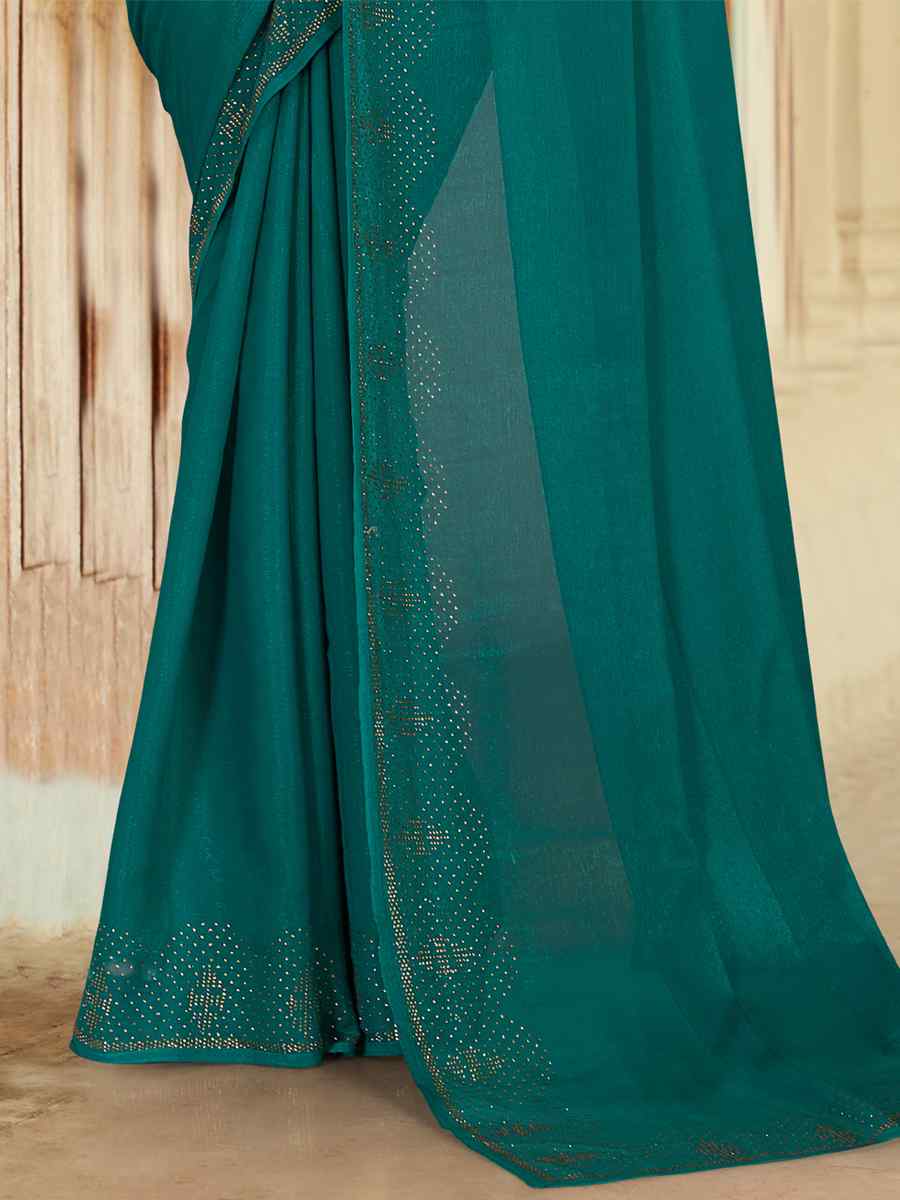 Rama Simmer Silk Handwoven Casual Festival Classic Style Saree