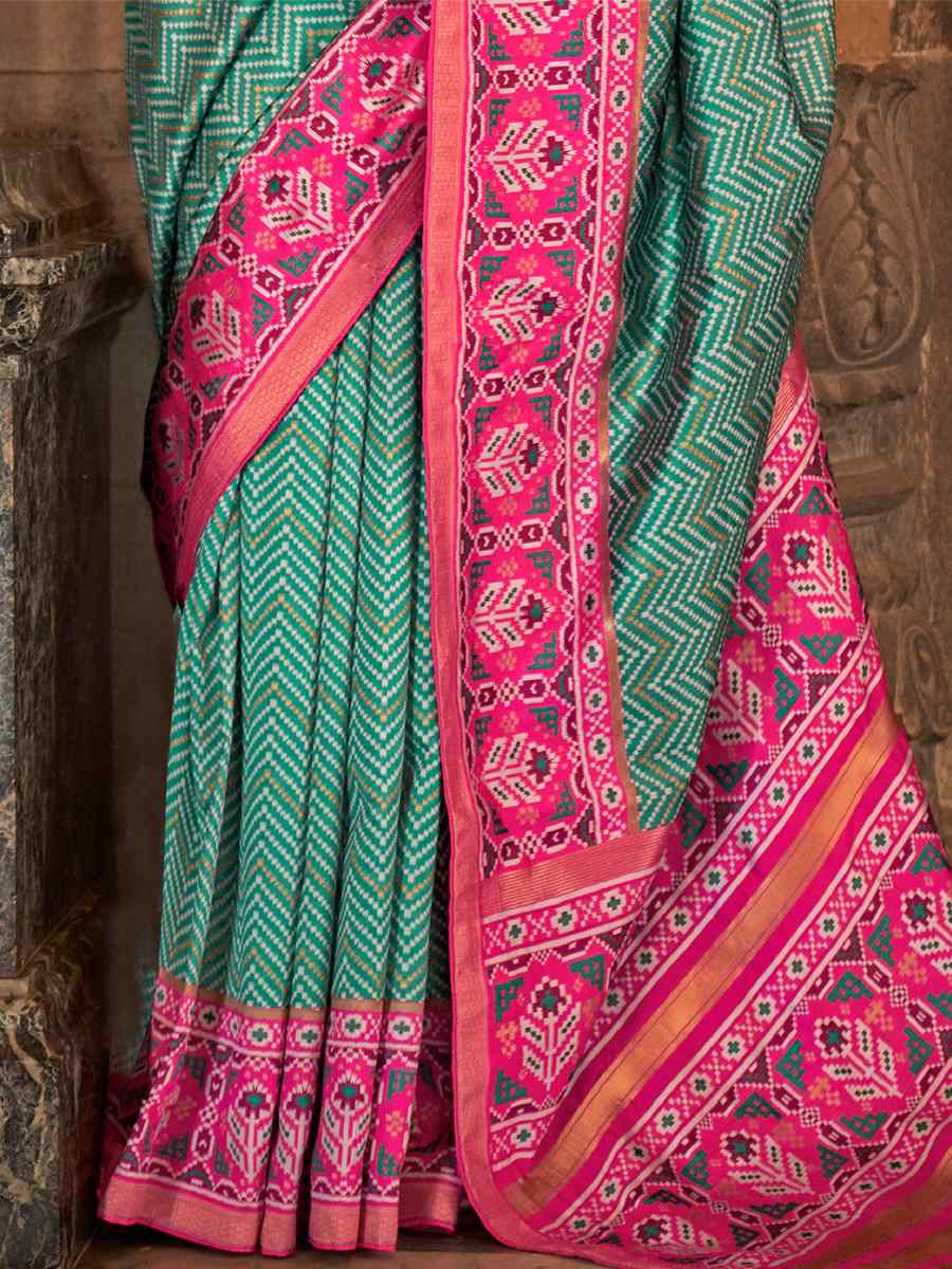 Rama Soft Silk Handwoven Casual Festival Heavy Border Saree