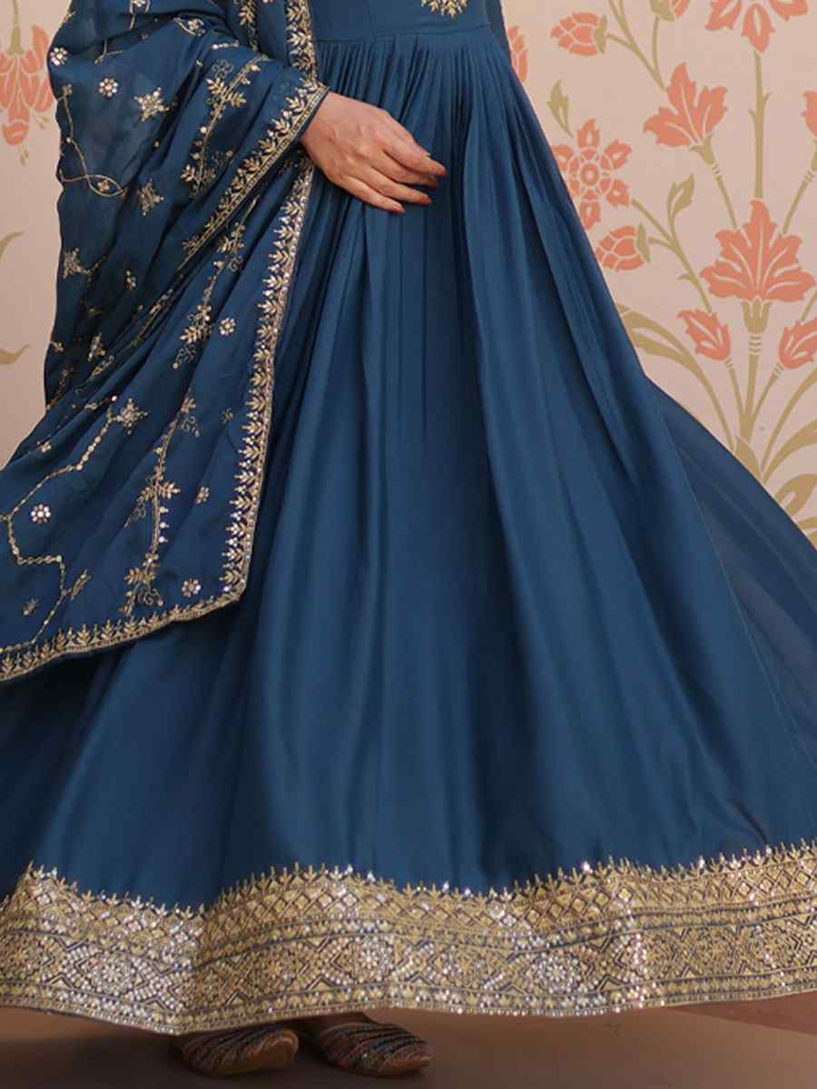 Rama Star Georgette Embroidered estival Casual Wedding Gown