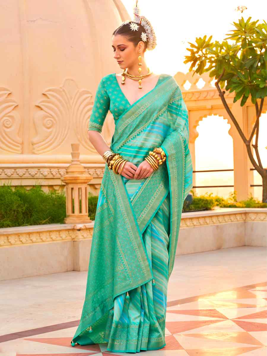Rama Super Silk Handwoven Festival Casual Heavy Border Saree