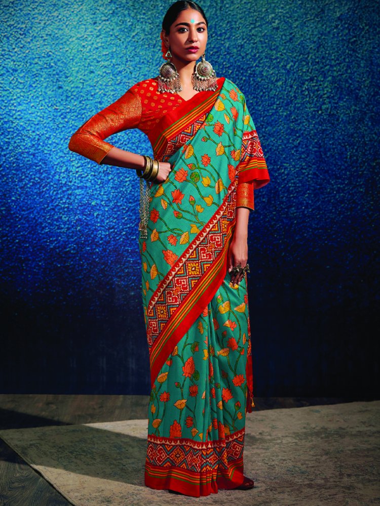 Rama Tussar Silk Printed Casual Festival Contemporary Saree