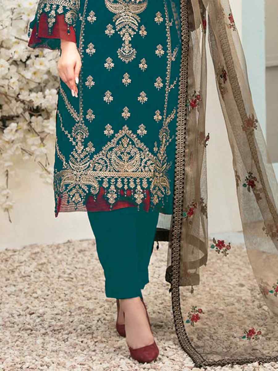 Rama Velvet Embroidered Festival Wedding Pant Salwar Kameez