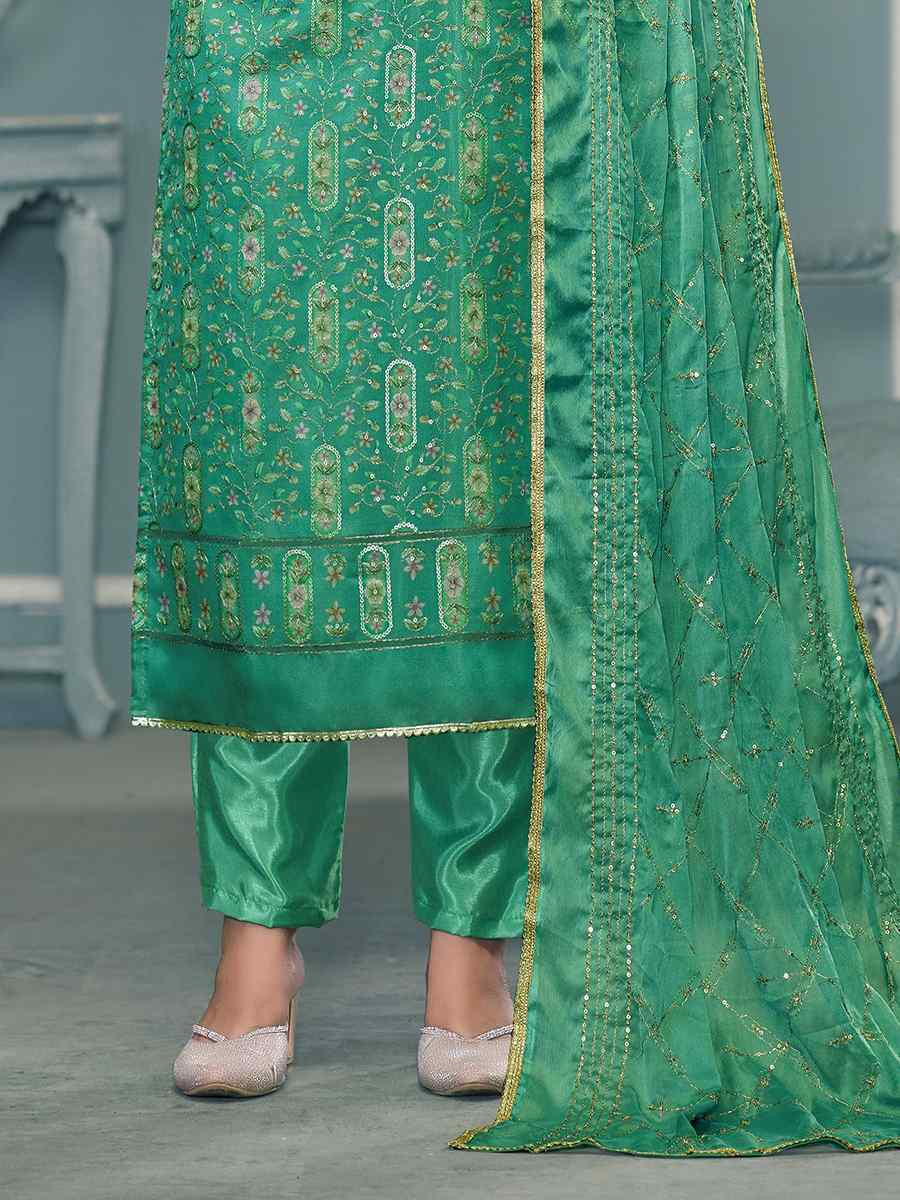 Rama Viscose Organza Embroidered Wedding Festival Pant Salwar Kameez