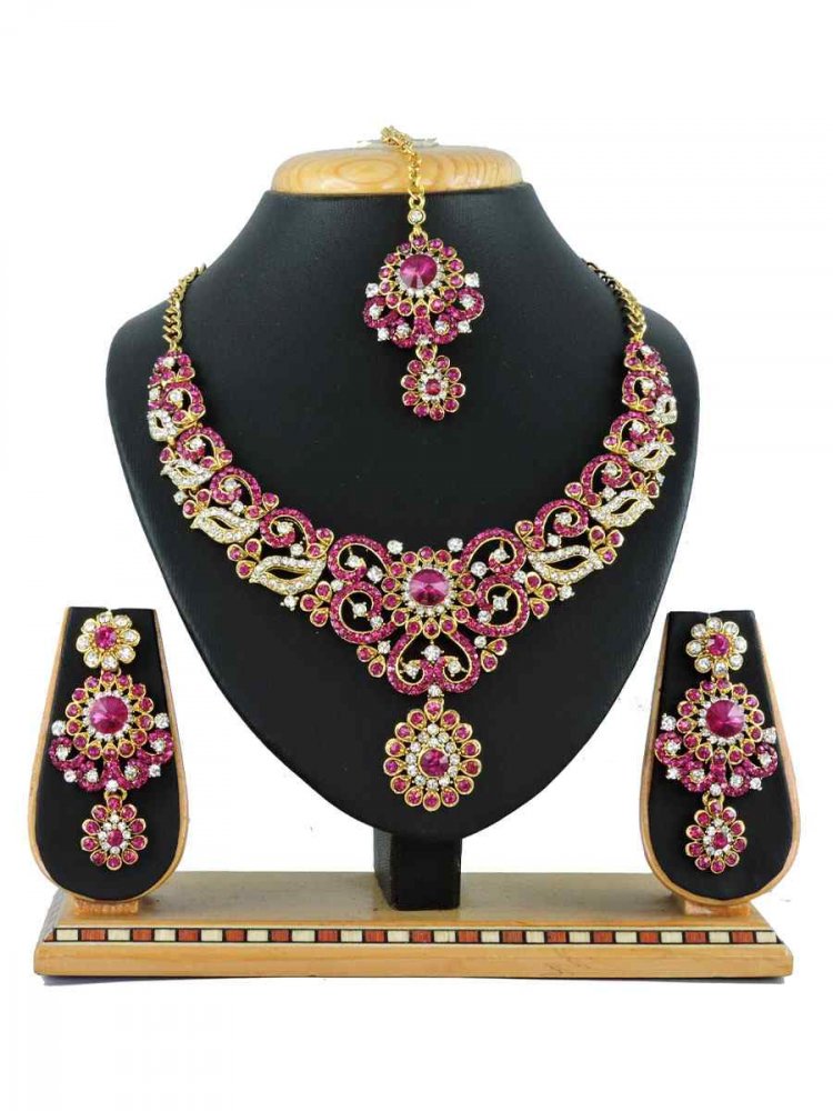 Rani Alloy Festival Wear Diamonds Necklace