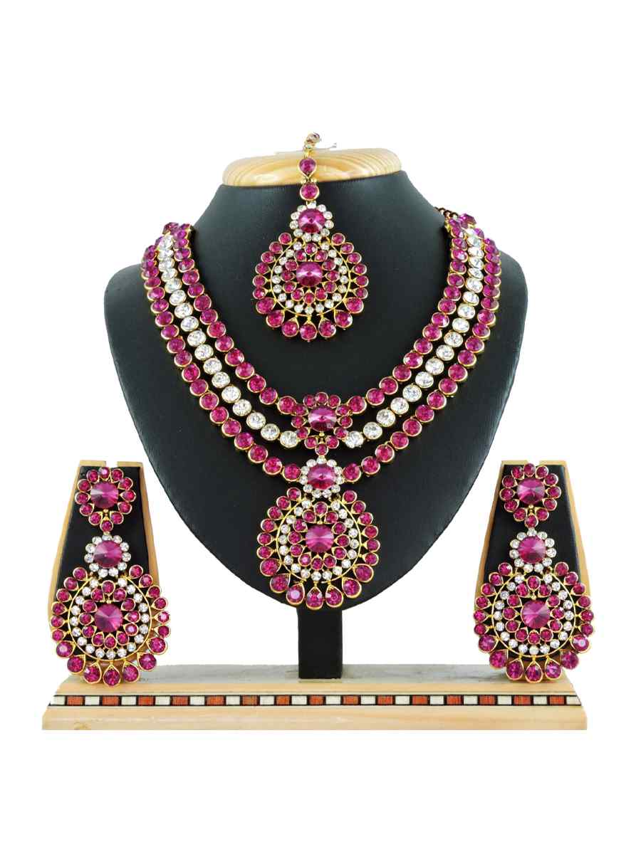 Rani Alloy Festival Wear Diamonds Necklace
