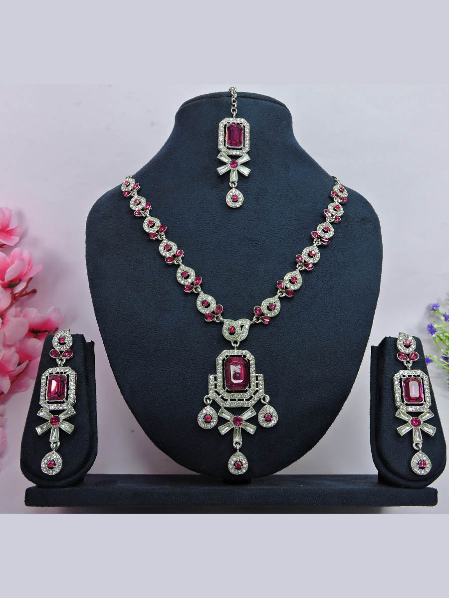 Rani Alloy Festival Wear Kundan Necklace