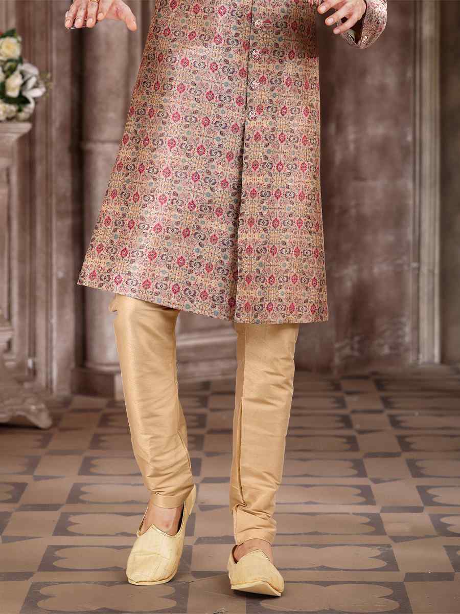 Rani Art Silk Woven Wedding Party Sherwani