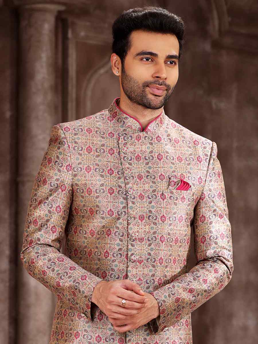 Rani Art Silk Woven Wedding Party Sherwani