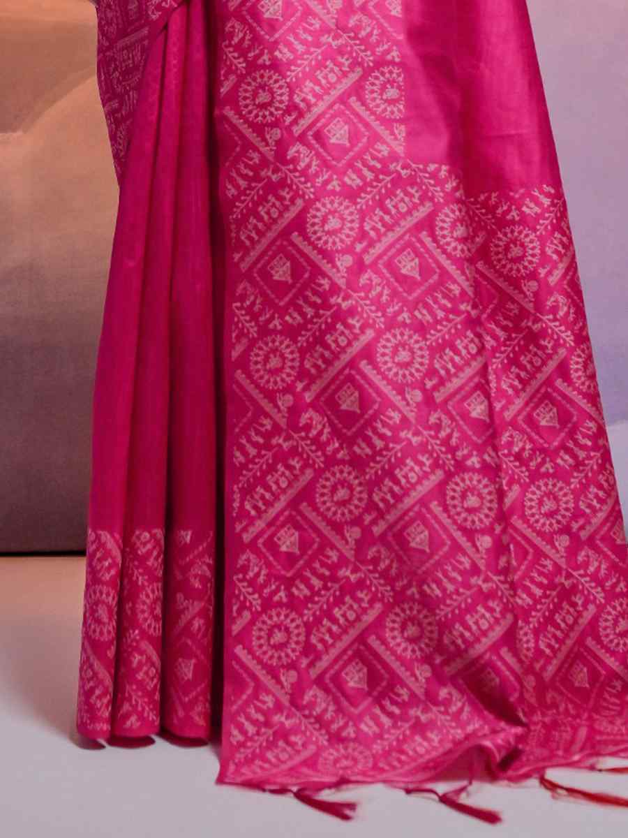 Rani Banarasi Silk Handwoven Wedding Festival Heavy Border Saree