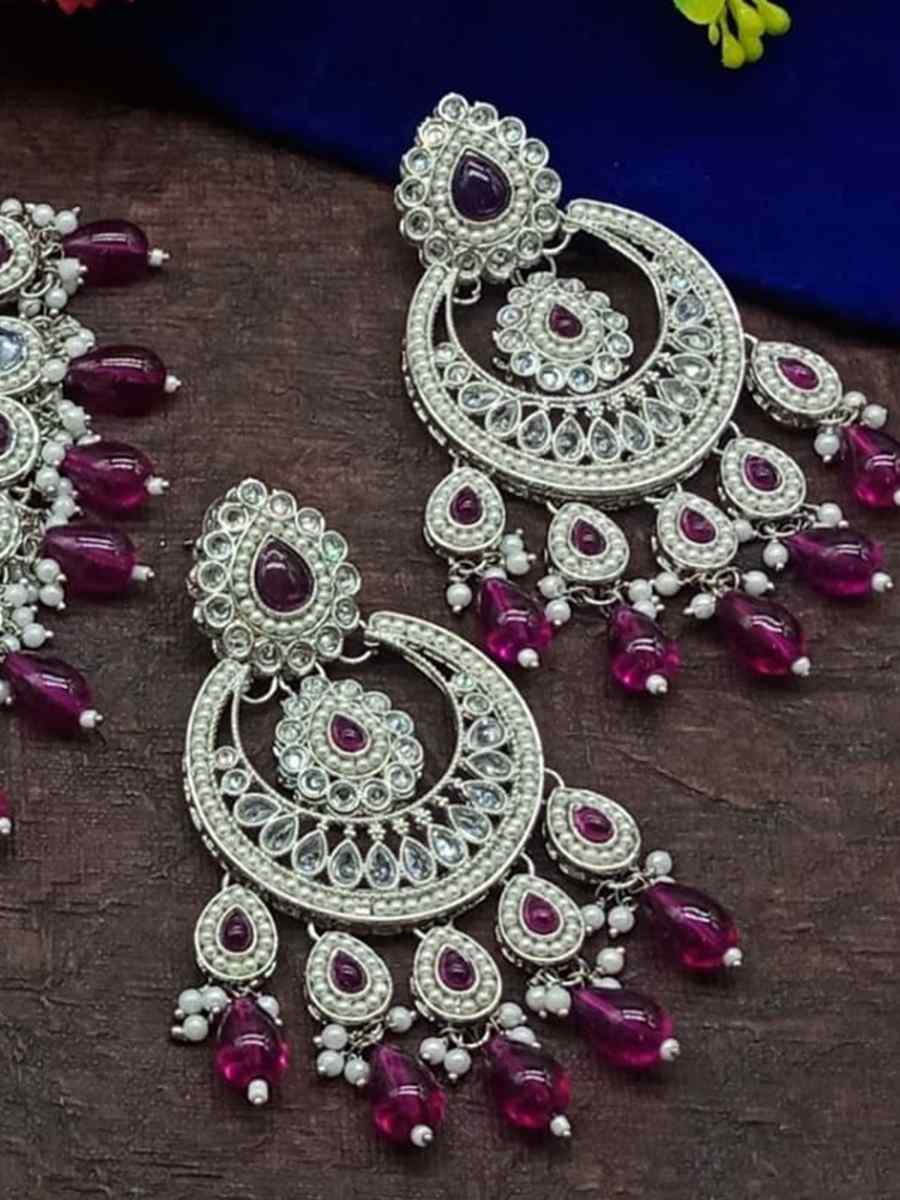 Rani Pink Alloy Metal Festival Wear Kundan Necklace