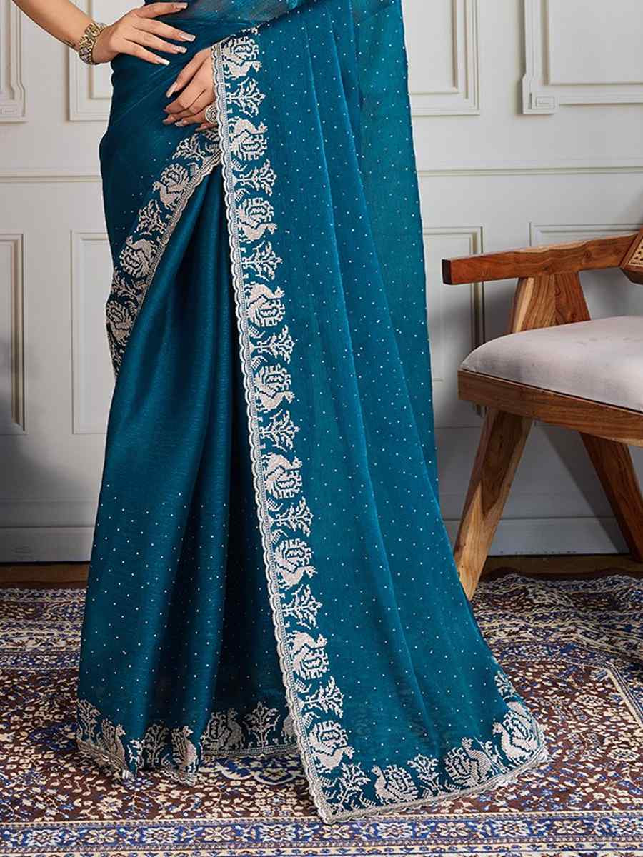 Rani Pink Fendy Chiffon silk Embroidery Traditional Bridal Reception Festival Wedding Fancy Heavy Border Saree