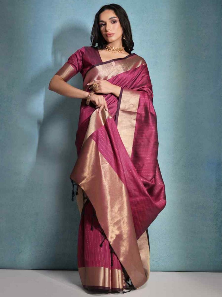 Rani Soft Tussar Silk Handwoven Casual Festival Classic Style Saree