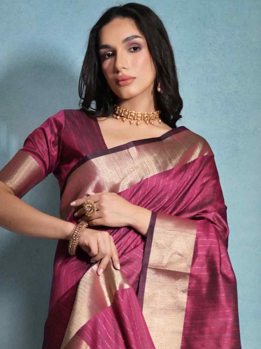 Rani Soft Tussar Silk Handwoven Casual Festival Classic Style Saree