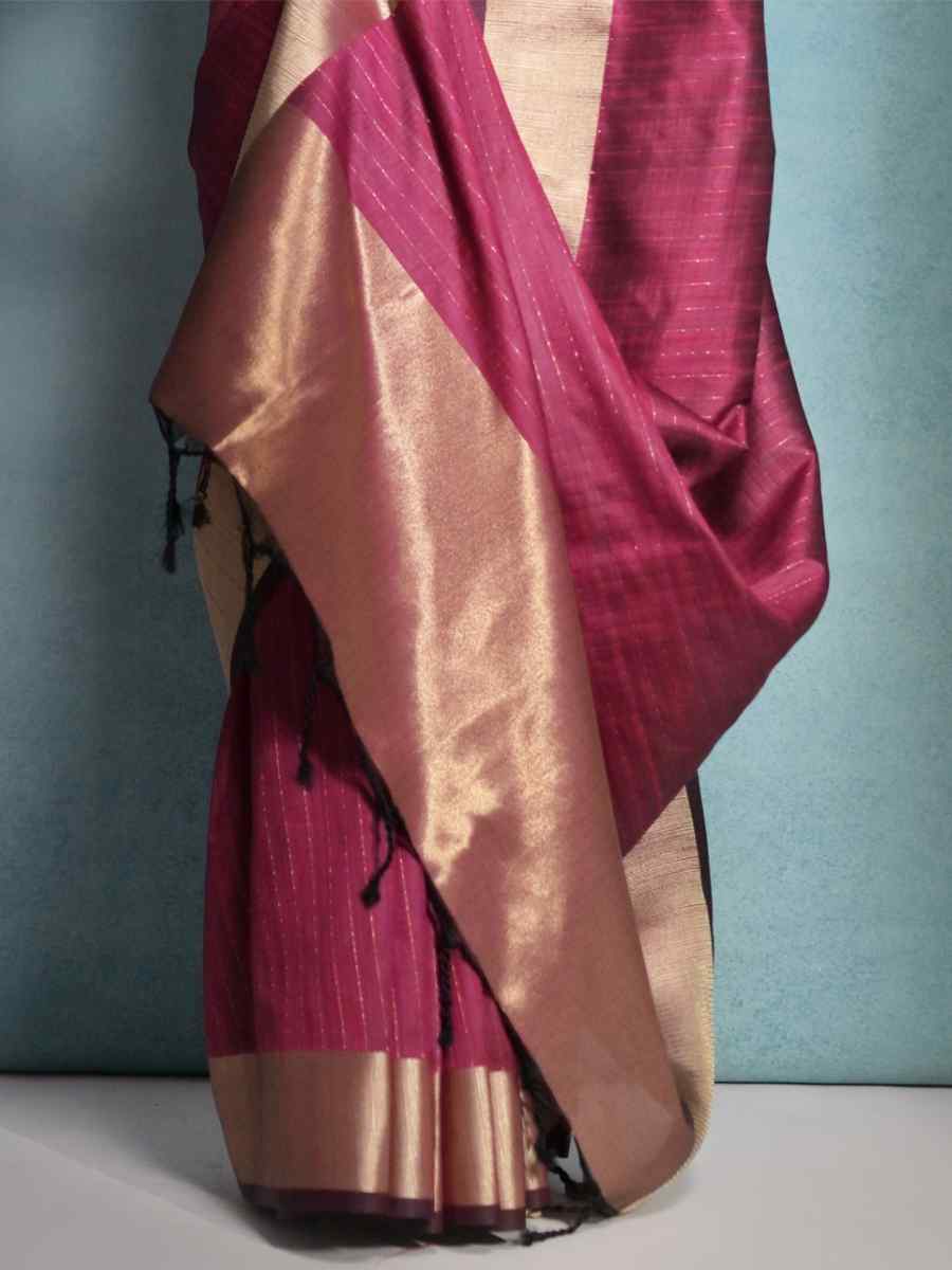 Rani Soft Tussar Silk Handwoven Casual Festival Classic Style Saree