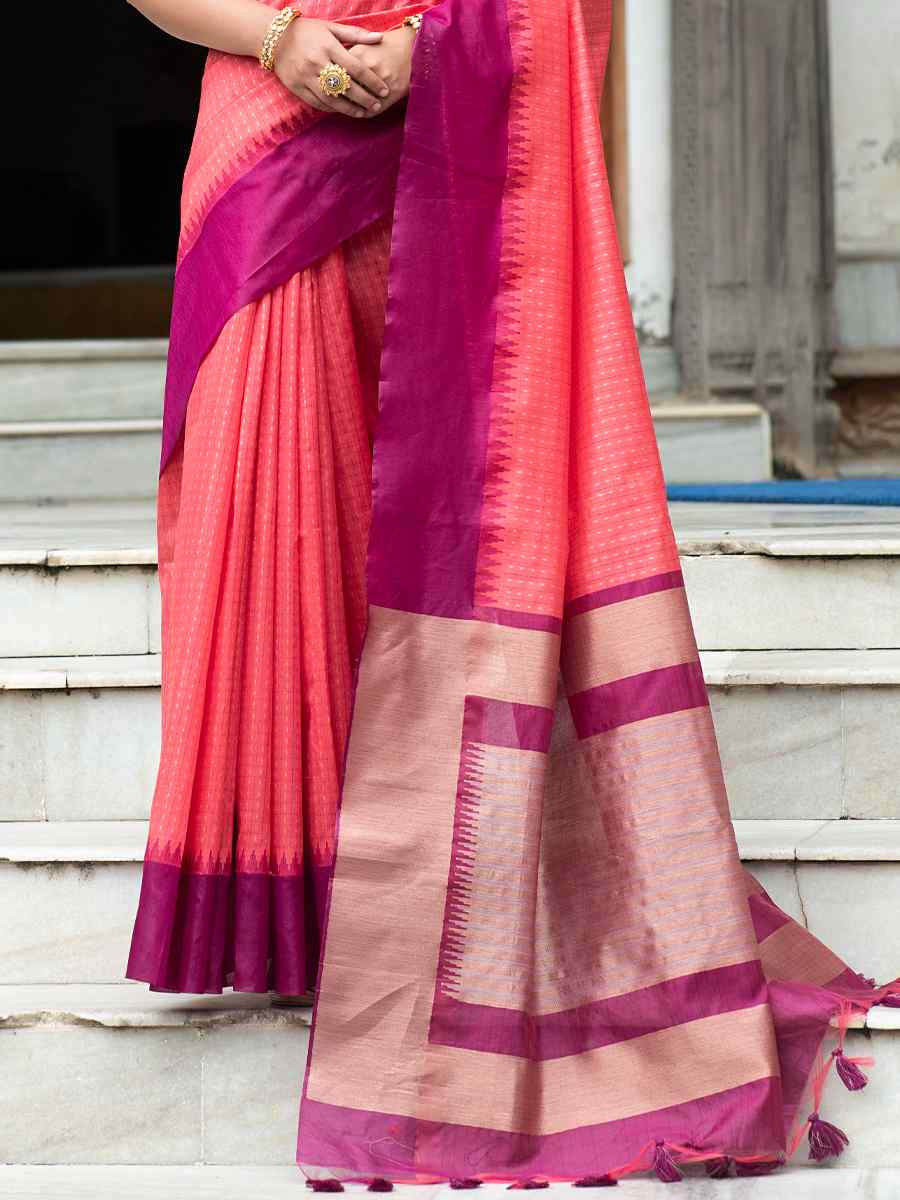 Rani South Silk Handwoven Party Festival Heavy Border Saree