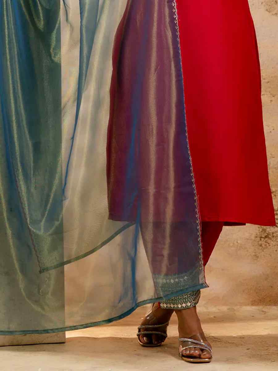 Rani Viscose Rayon Embroidered Festival Casual Ready Pant Salwar Kameez