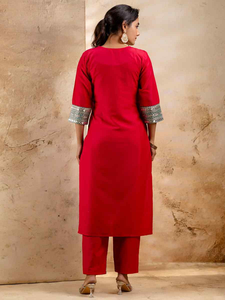 Rani Viscose Rayon Embroidered Festival Casual Ready Pant Salwar Kameez