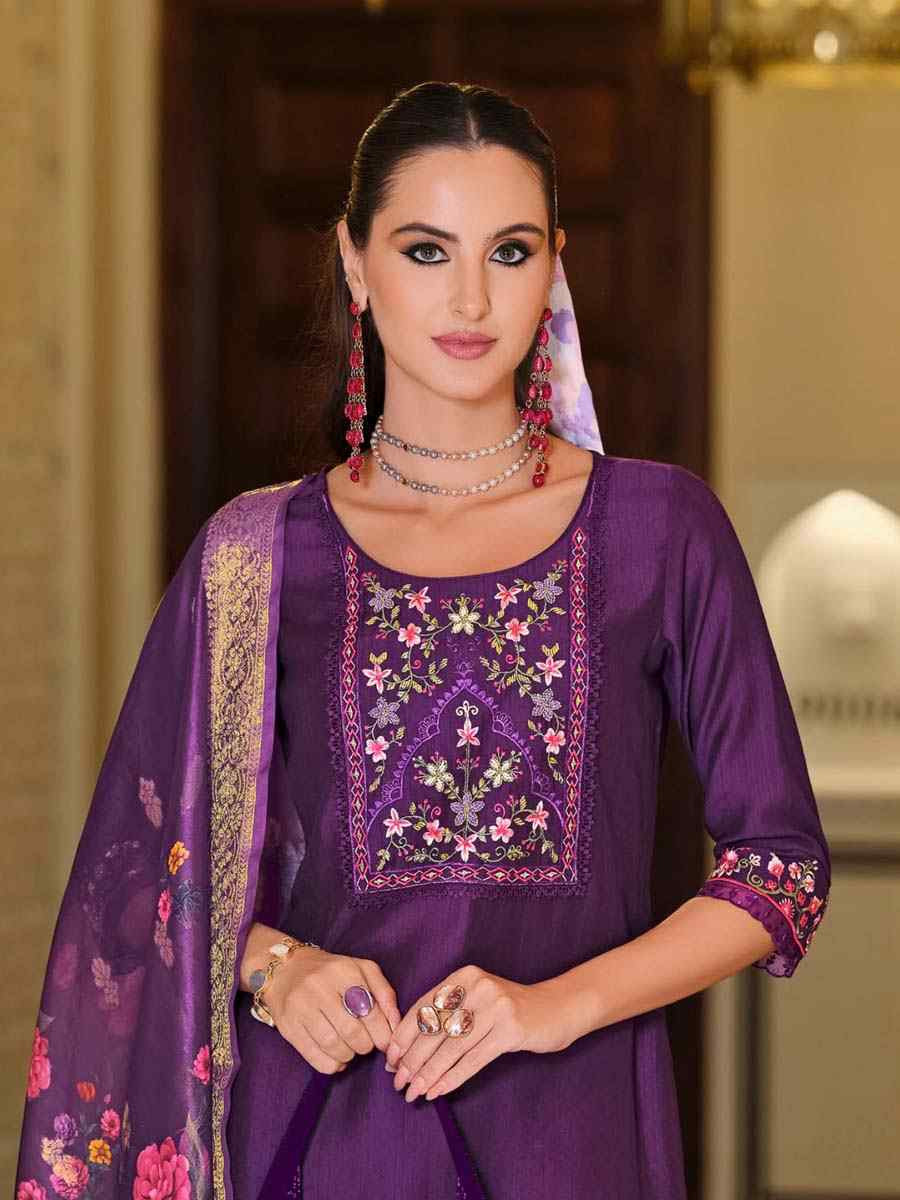Red Banarasi Jacquard Silk Embroidered Festival Mehendi Ready Pant Salwar Kameez