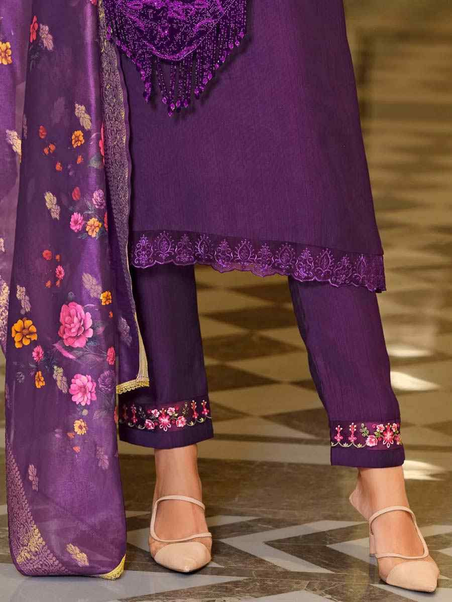 Red Banarasi Jacquard Silk Embroidered Festival Mehendi Ready Pant Salwar Kameez