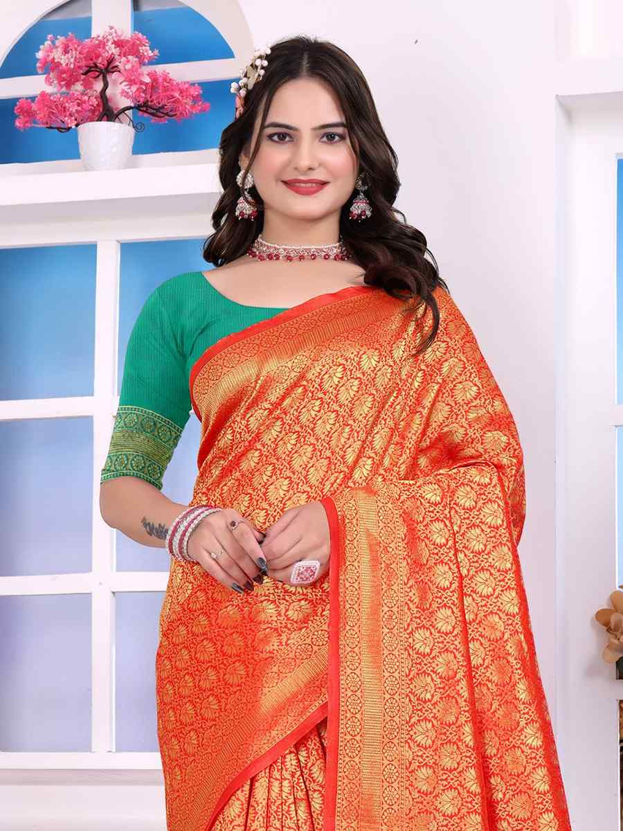 Red Banarasi Silk Handwoven Festival Wedding Fancy Heavy Border Saree