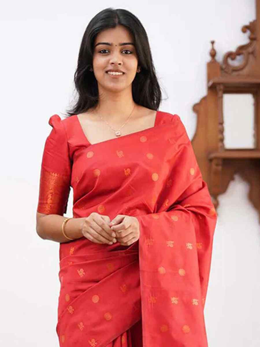 Red Banarasi Silk Handwoven Festival Wedding Fancy Heavy Border Saree