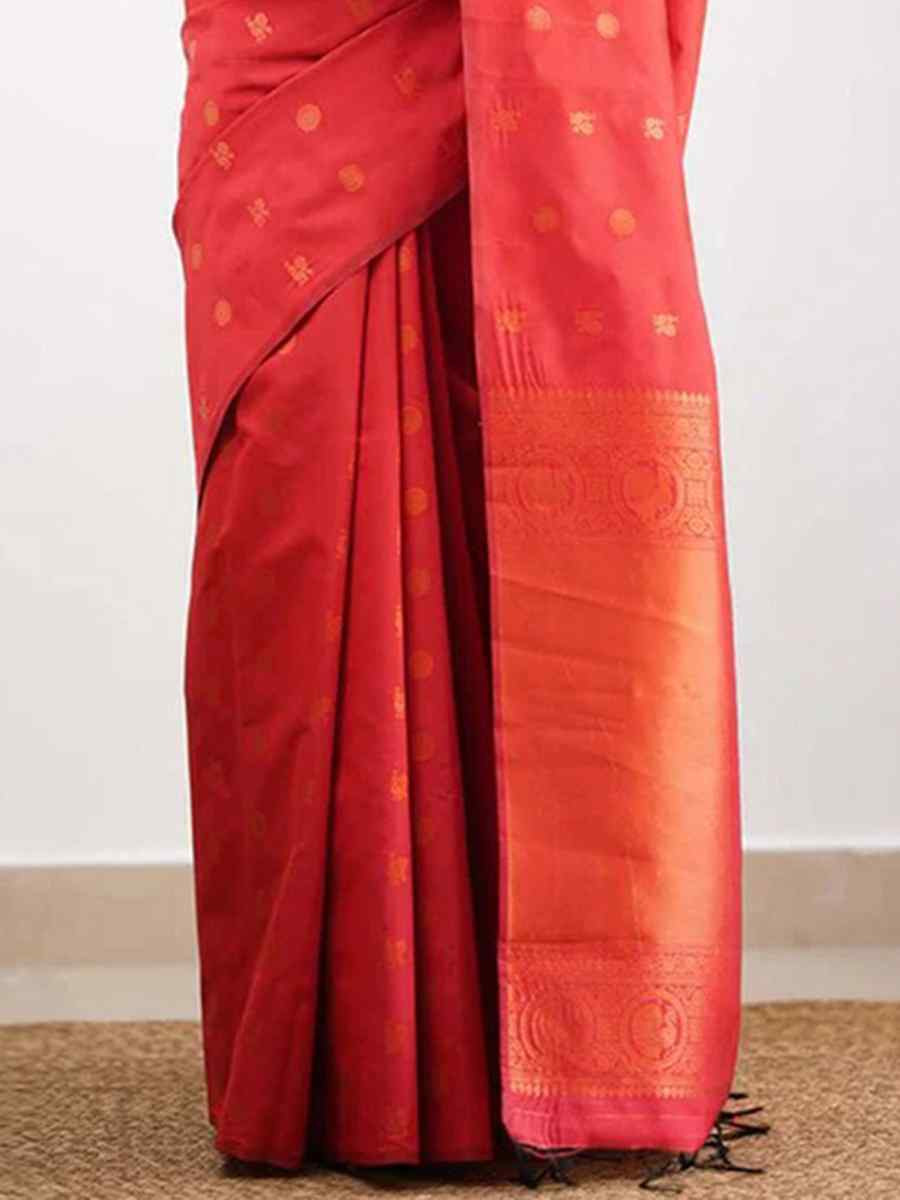 Red Banarasi Silk Handwoven Festival Wedding Fancy Heavy Border Saree