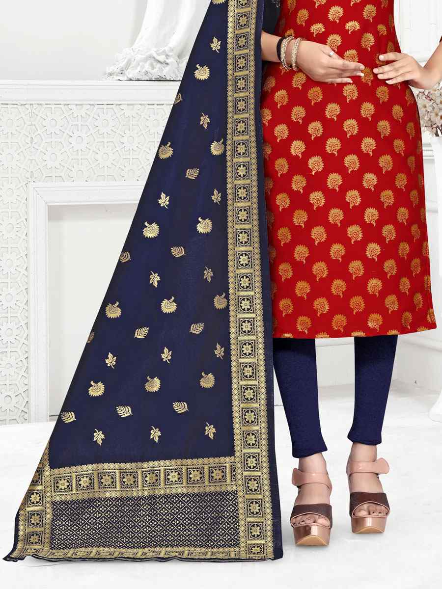 Red Banarasi Silk Handwoven Wedding Festival Pant Salwar Kameez