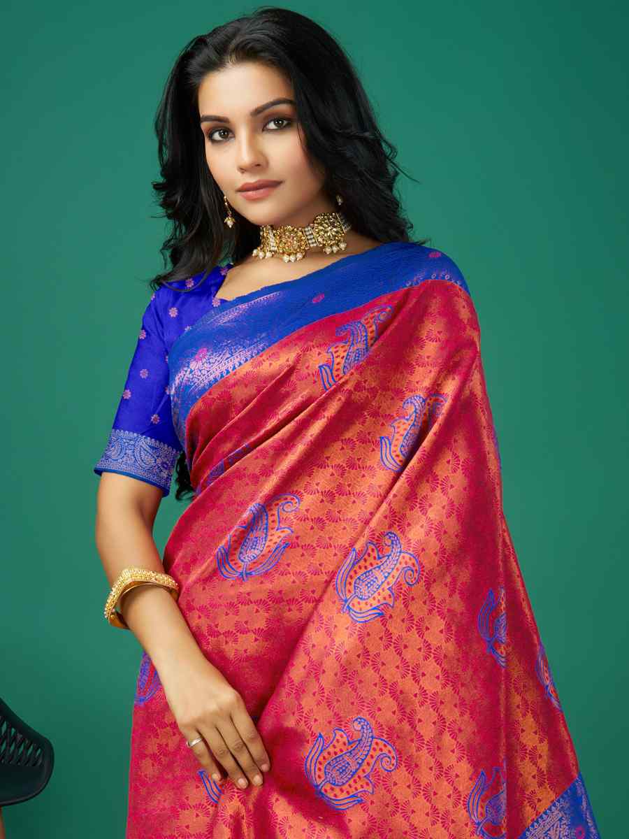 Red Cream Soft Silk Handwoven Festival Casual Heavy Border Saree