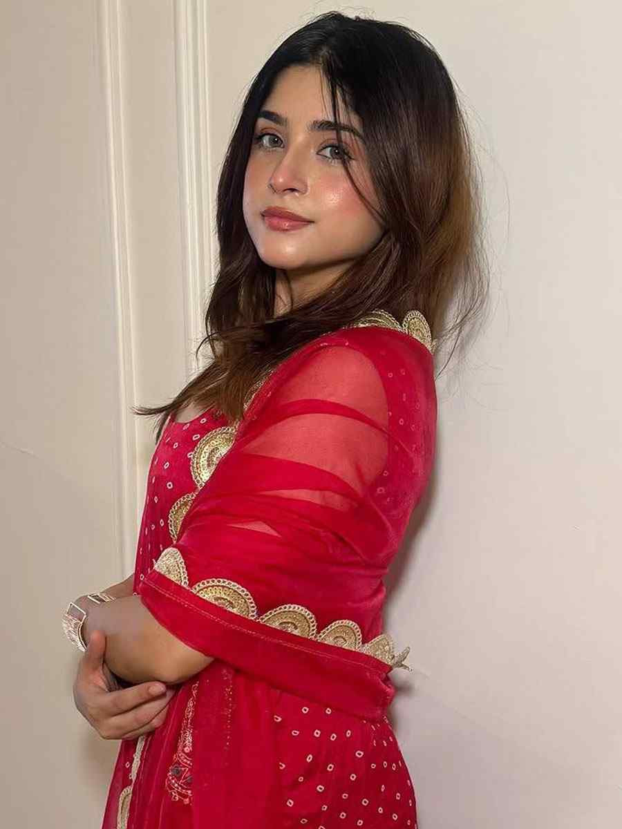 Red Faux Georgette Embroidery Party Wedding Festival Casual Ready Churidar Salwar Kameez