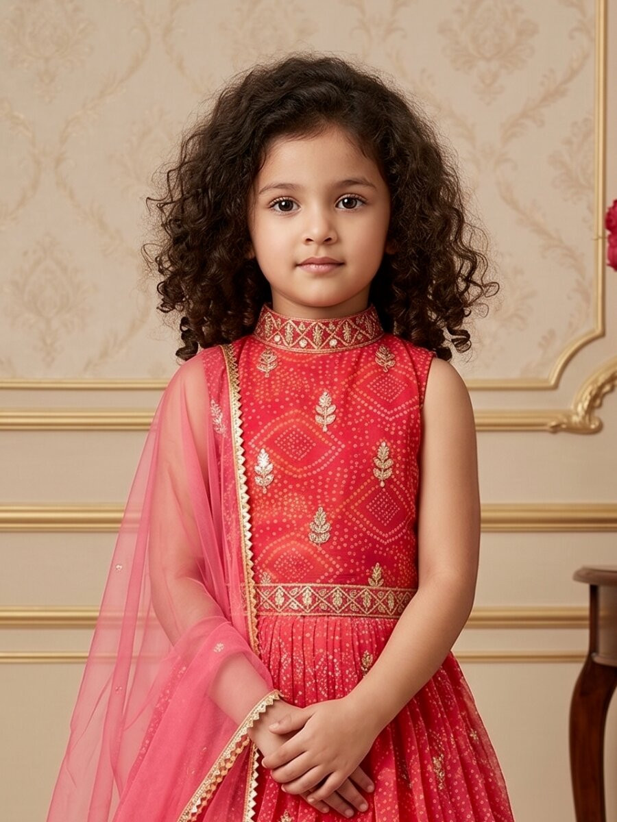 Red Heavy Fox Georgette Printed Embroidered Sequins Ethnic Casual Festival Party Wedding Gown