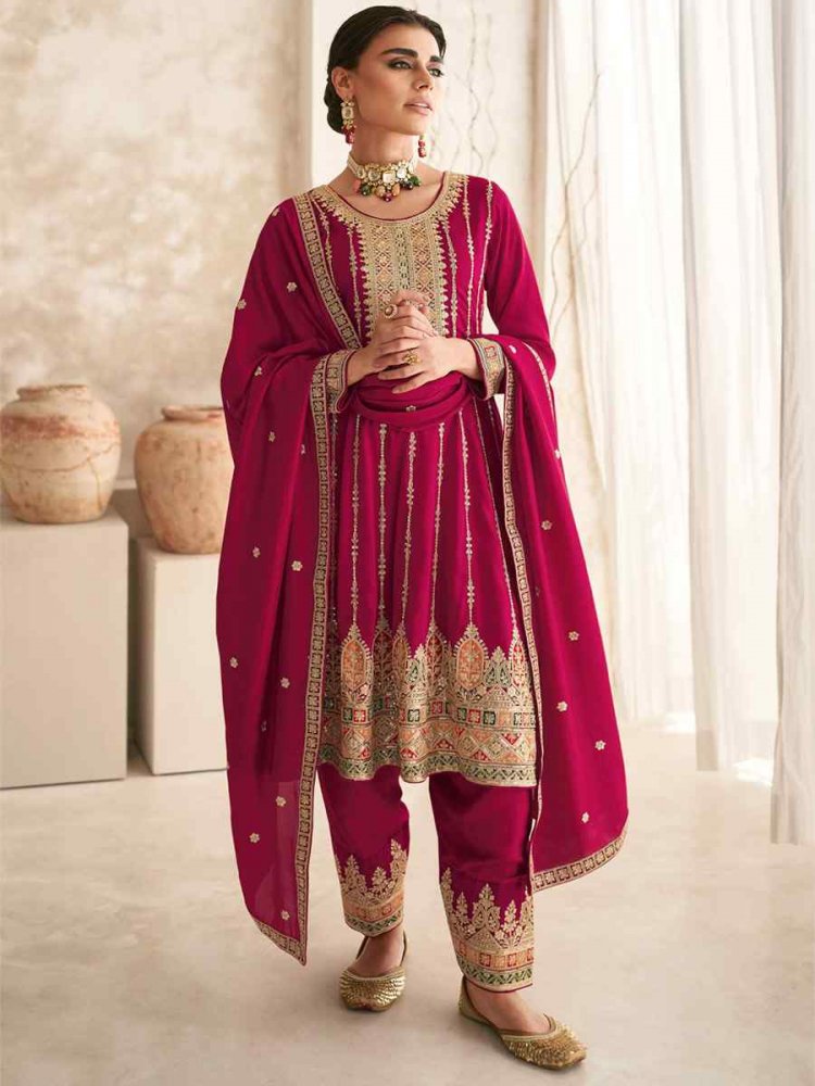 Red Premium Silk Embroidered Festival Wedding Patiala Salwar Kameez
