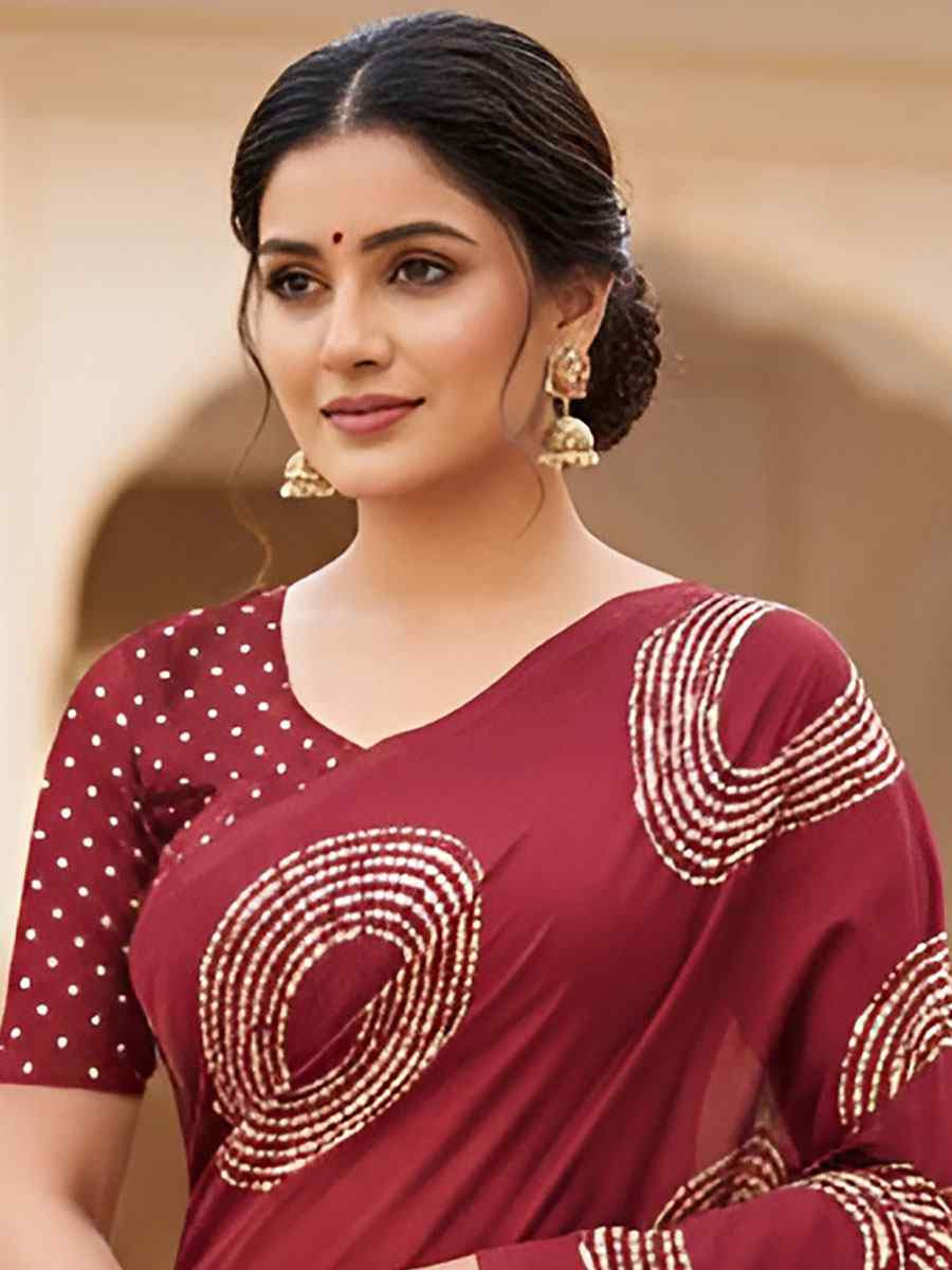 Red Pure Mul Cotton Bhandej Printed Traditional Bridal Reception Festival Wedding Fancy Heavy Border Saree
