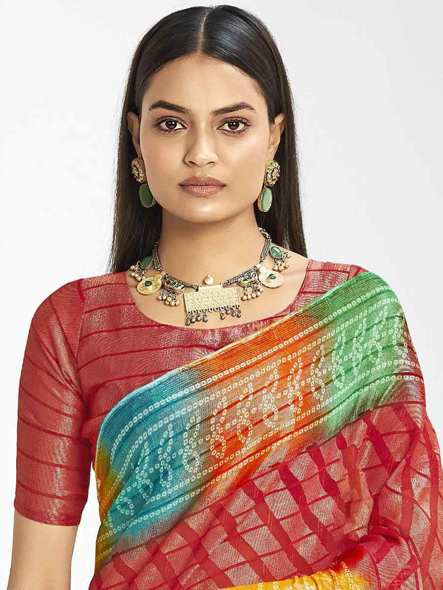 Red Silk Handwoven Festival Wedding Fancy Heavy Border Saree