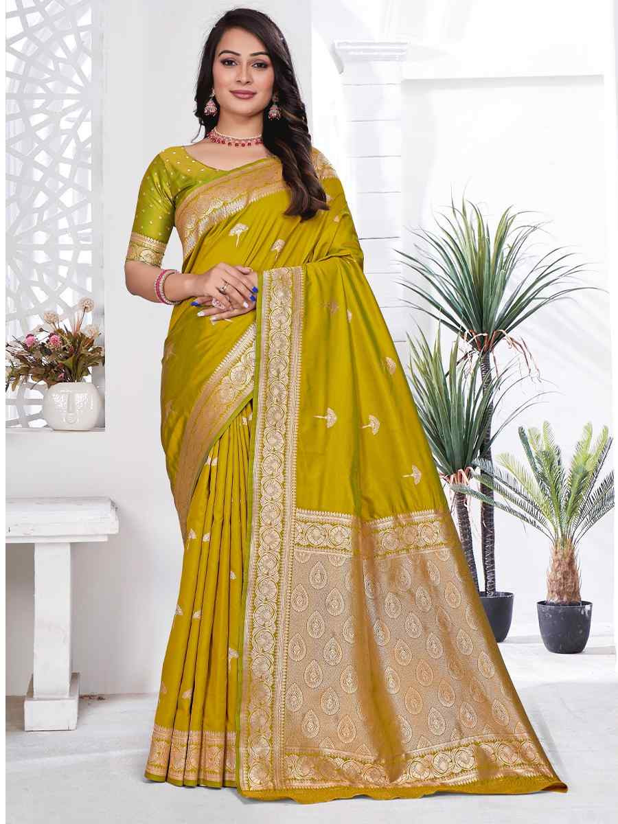 Red Silk Handwoven Festival Wedding Fancy Heavy Border Saree