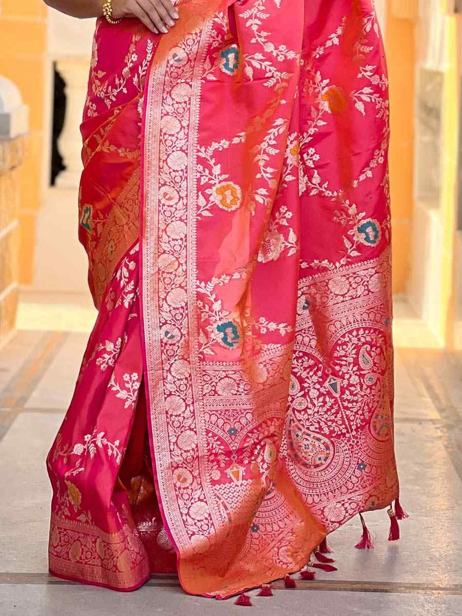 Red Soft Banarashi Silk Handwoven Festival Wedding Fancy Heavy Border Saree