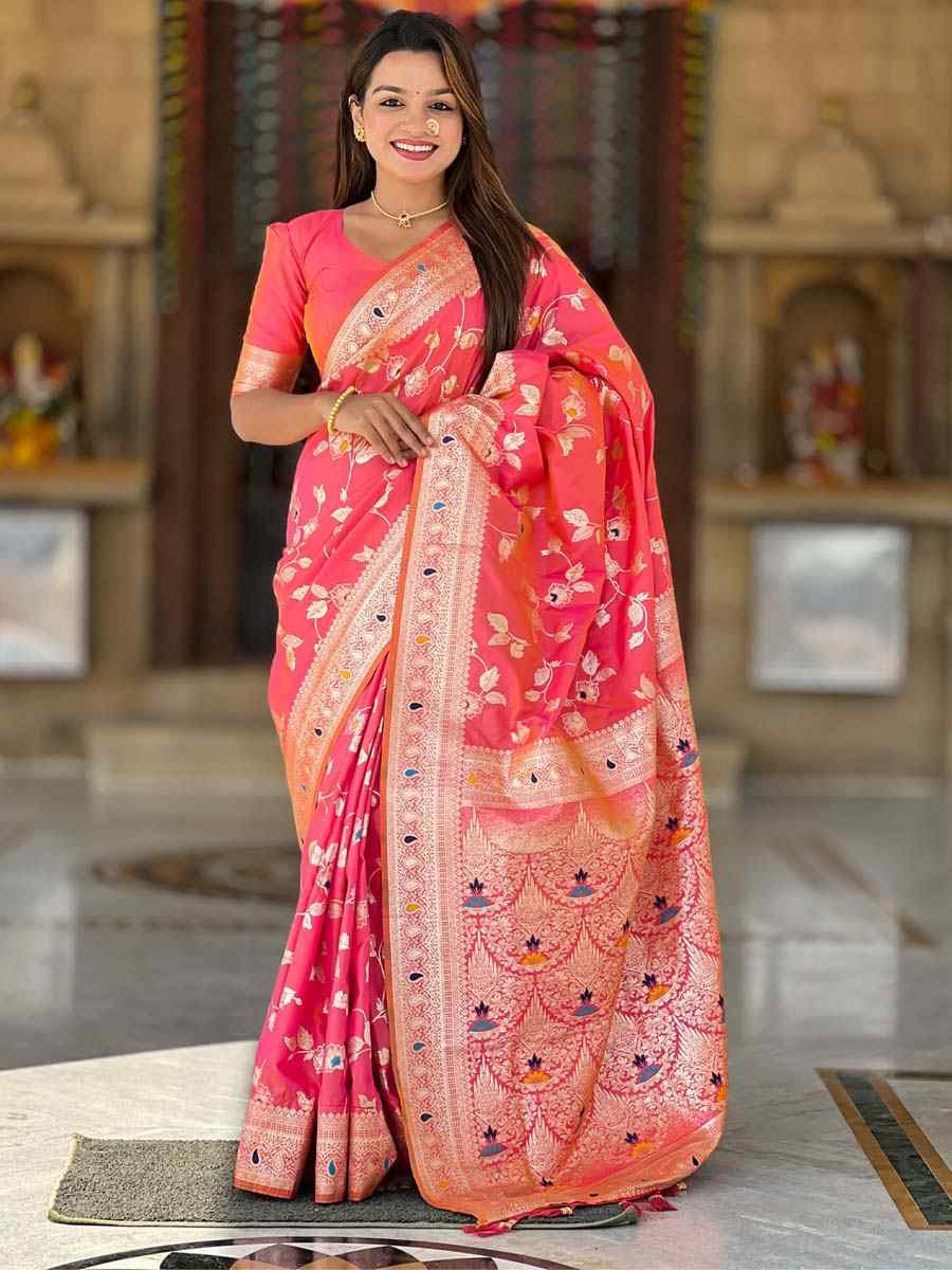 Red Soft Banarashi Silk Handwoven Festival Wedding Fancy Heavy Border Saree
