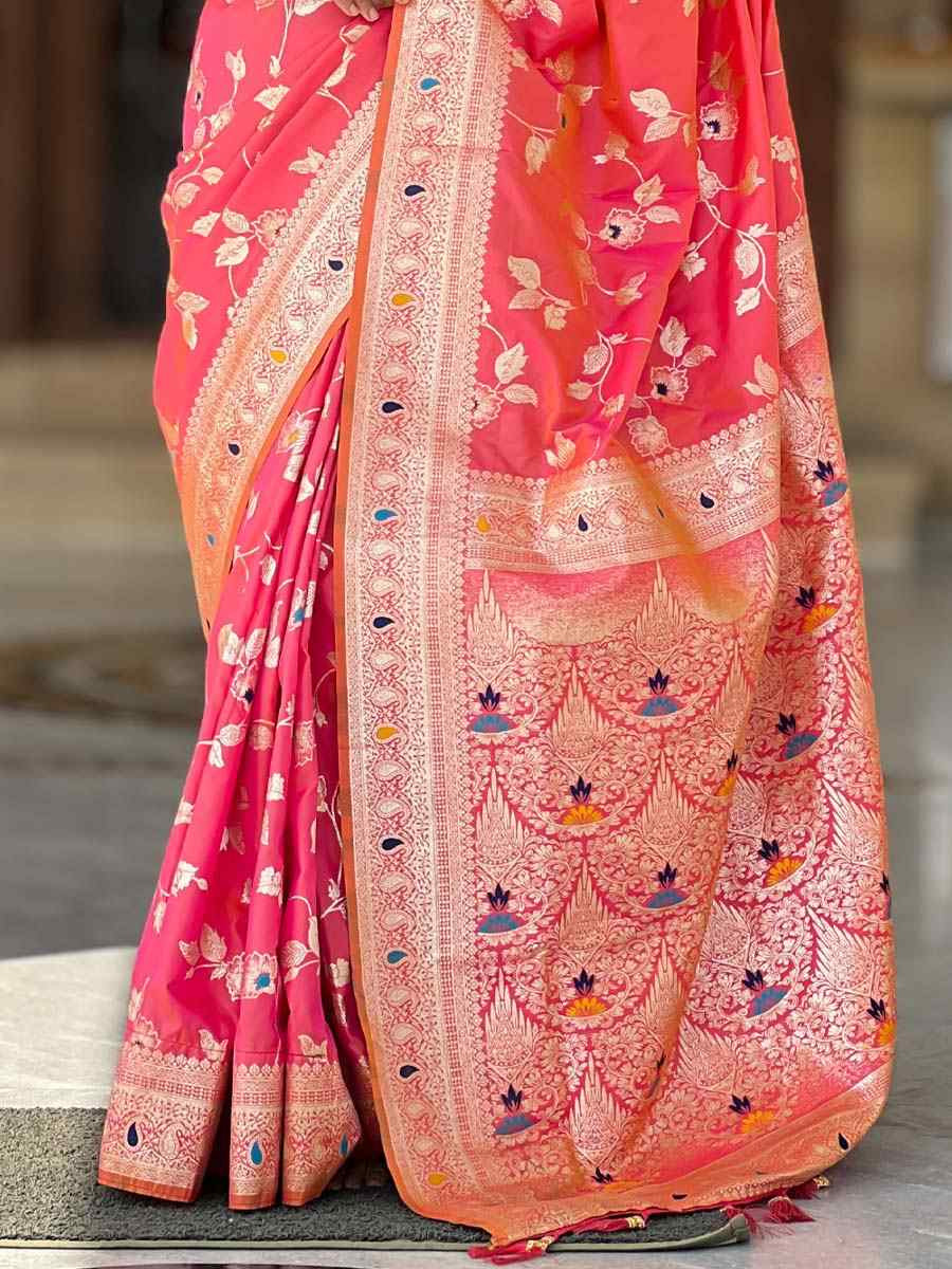 Red Soft Banarashi Silk Handwoven Festival Wedding Fancy Heavy Border Saree