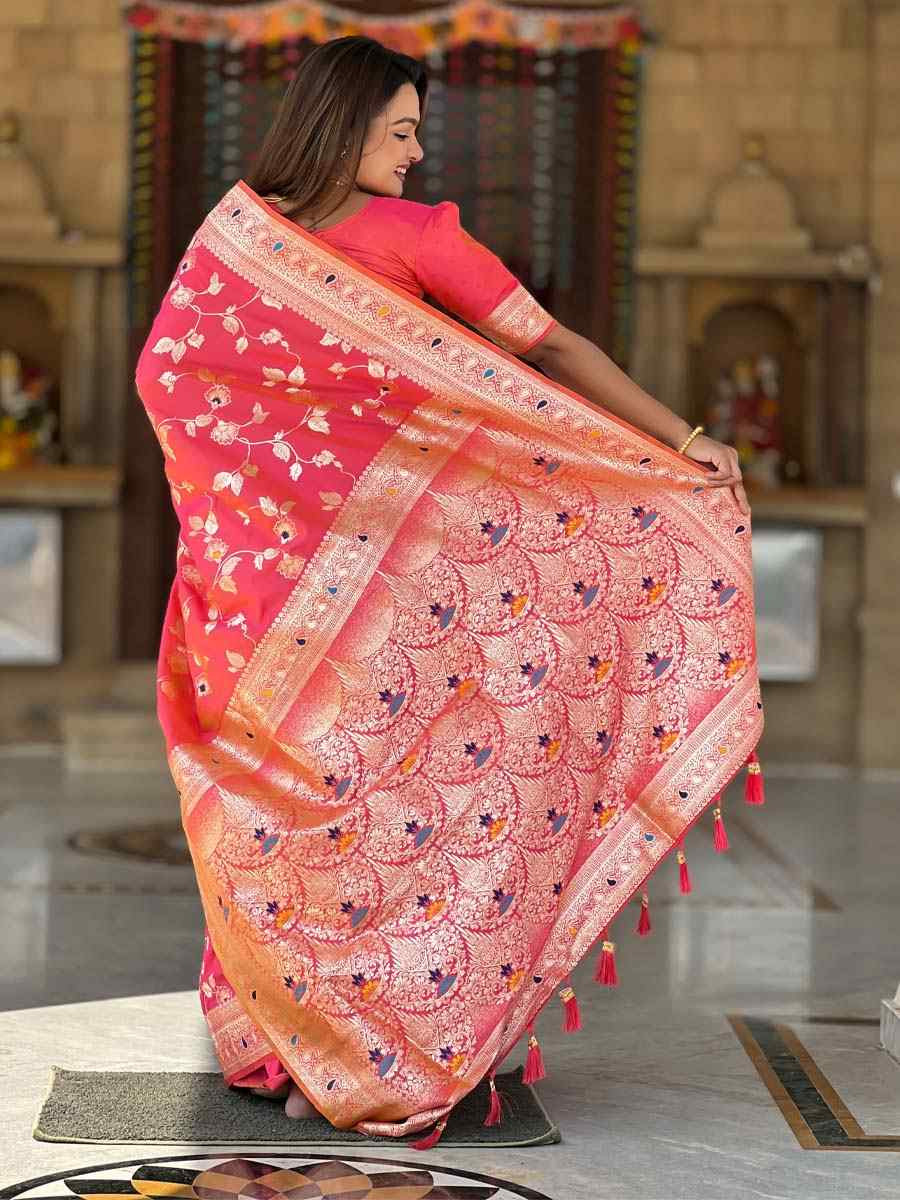Red Soft Banarashi Silk Handwoven Festival Wedding Fancy Heavy Border Saree