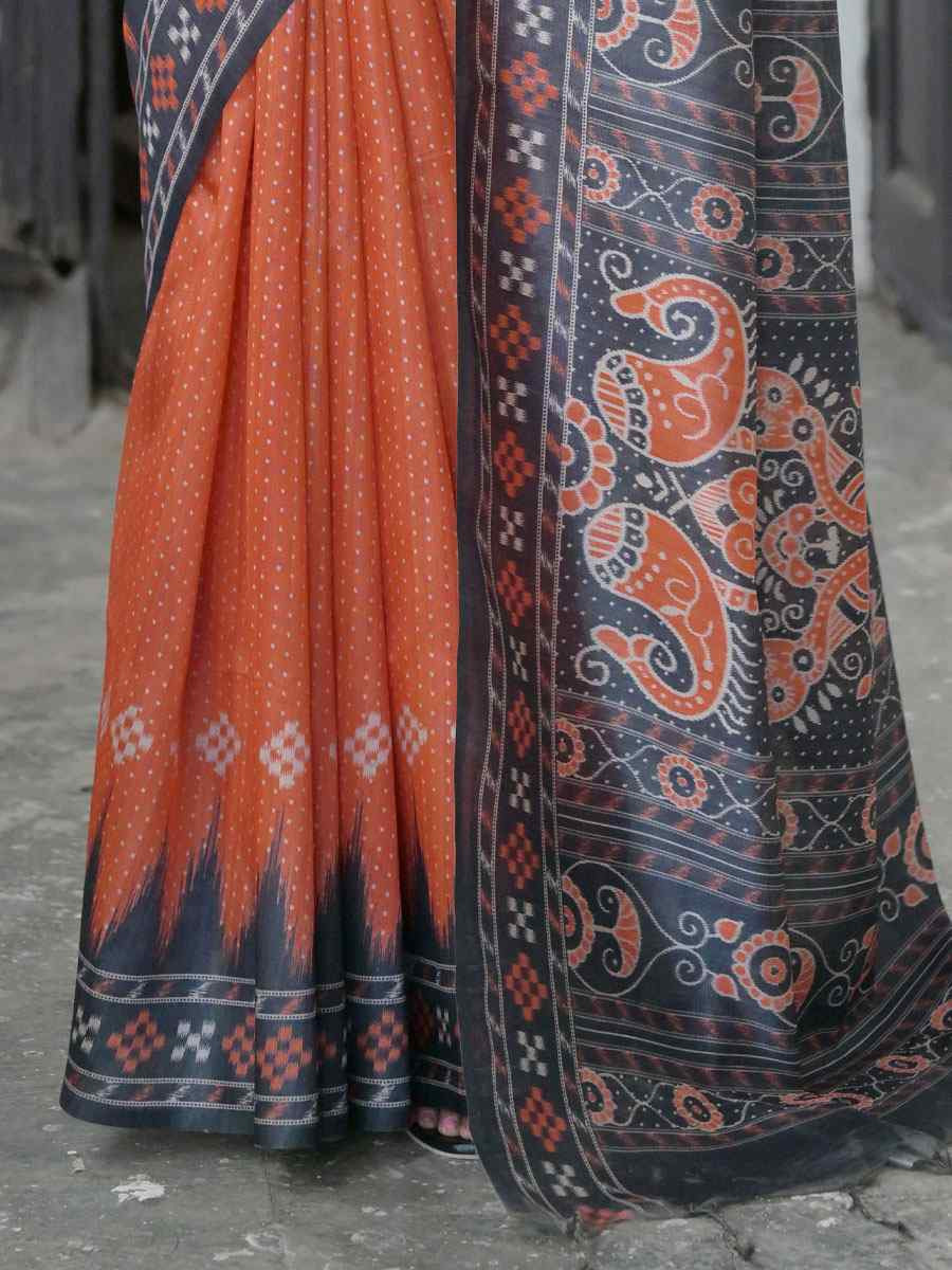 Red Soft Tussar Silk Printed Traditional Bridal Reception Festival Wedding Fancy Heavy Border Saree