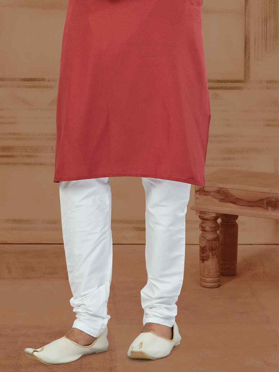 Red Star Silk Printed Festival Kurta