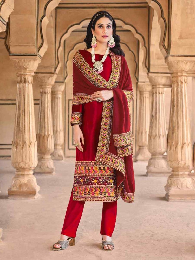 Wine colour punjabi clearance salwar suit