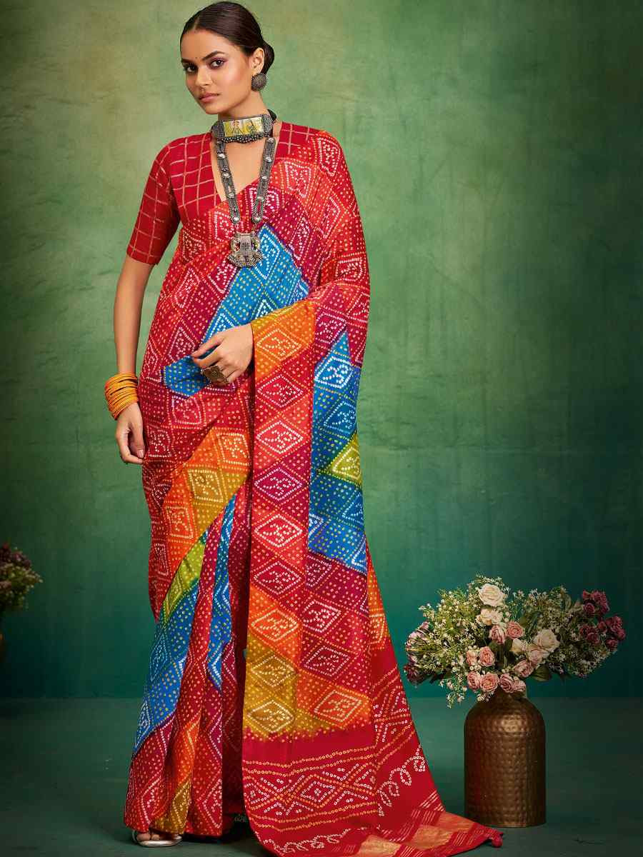 Red Velvet Tussar Silk Printed Causal Reception Festival Wedding Fancy Classic Style Saree
