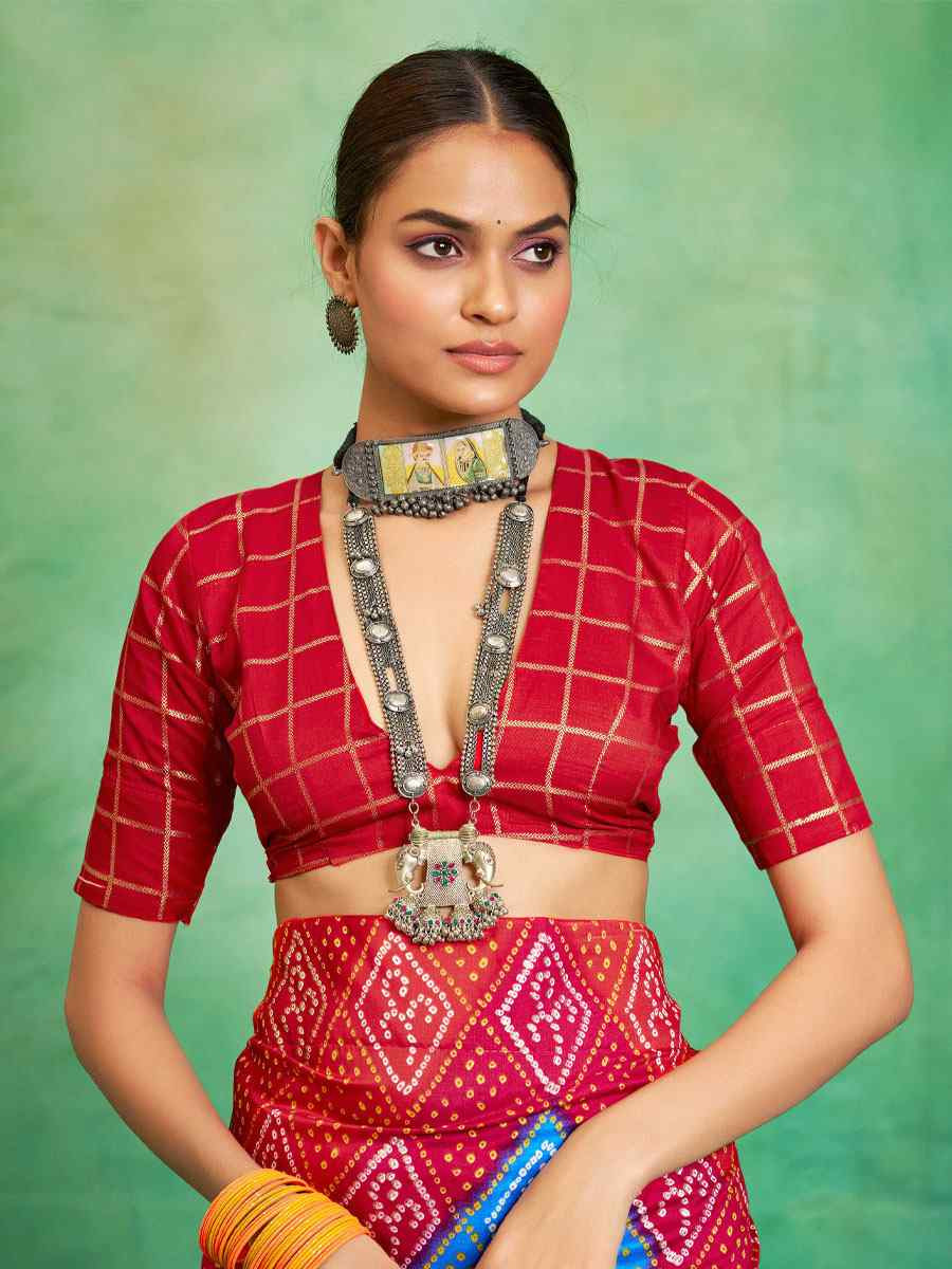 Red Velvet Tussar Silk Printed Causal Reception Festival Wedding Fancy Classic Style Saree