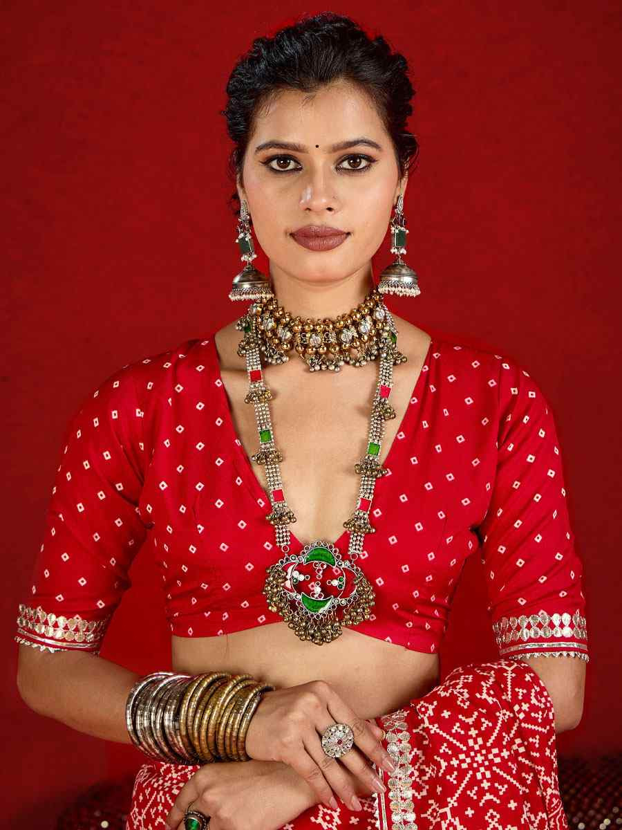 Red Velvet Tussar Silk Printed Embroidery Casual Reception Festival Wedding Fancy Classic Style Sarees