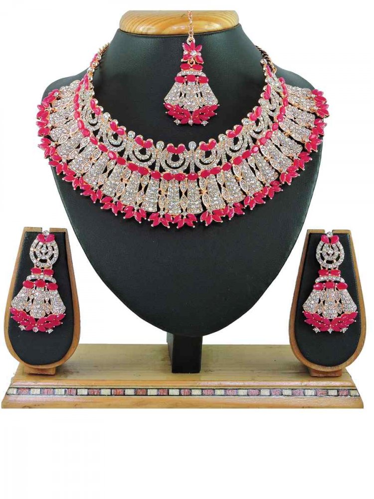 Rose Alloy Festival Wear Kundan Necklace