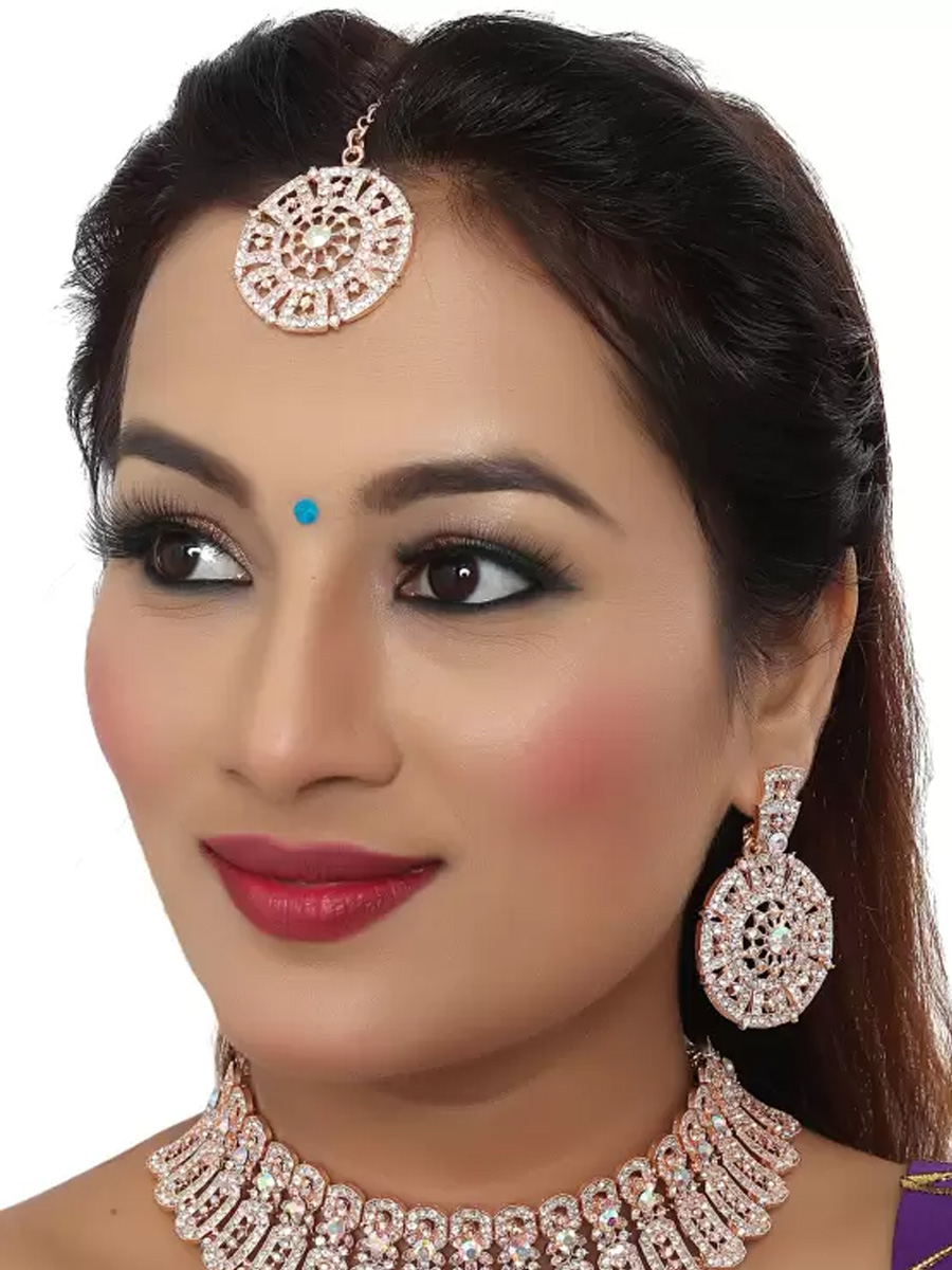 Rose Alloy Festival Wear Kundan Necklace